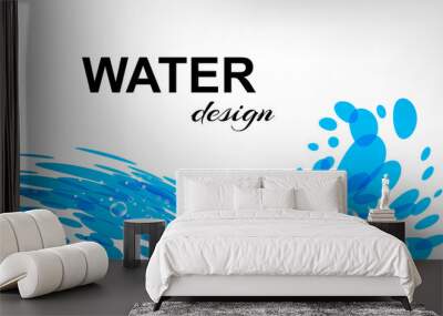 Water design, splash wave on white background Wall mural