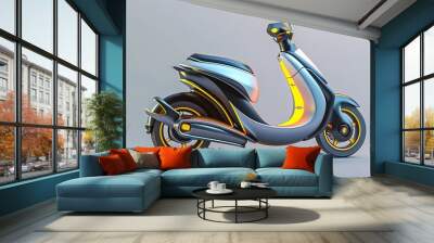 3. A contemporary scooter model set against a plain background, emphasizing its streamlined form and stylish elements. Wall mural