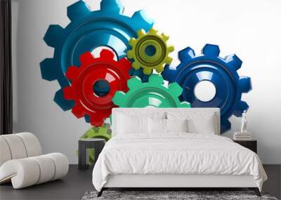 3d gear wheel isolated on white background Wall mural