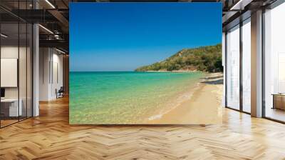 Horizon Landscape summer season panorama front view point tropical sea beach white sand clean and blue sky background calm nature ocean beautiful wave water travel at Sai Kaew Beach thailand holiday Wall mural