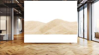 Panoramic pile sand dune isolated on white Wall mural