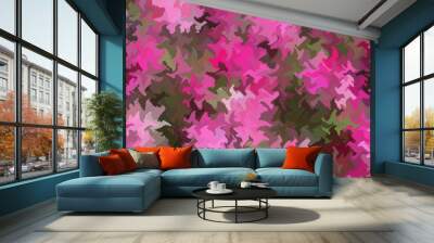 Abstract digital pink camouflage design pattern camo clothing background Wall mural