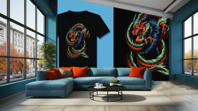 king dragon t shirt design Wall mural