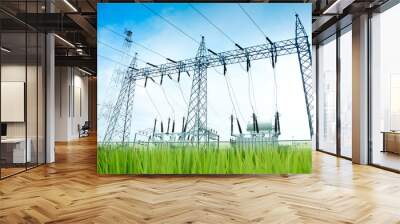 electricity station in green energy concept Wall mural