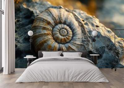 snail on a stone Wall mural