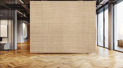 Jute hessian sackcloth canvas woven texture pattern background in light beige cream brown color blank empty Wall mural