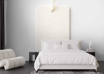 Ivory Color Blank Tag on White Background Wall mural