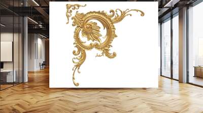 antique gold ornament isolated Wall mural