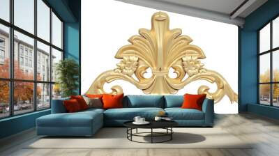 golden crown isolated on white Wall mural