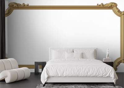 golden frame antique isolated on white Wall mural