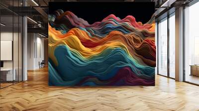 abstract colourful liquid paint marble background ,generative ai Wall mural