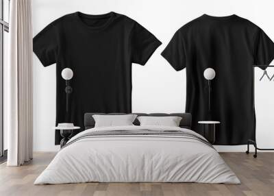 blank black t shirt mockup on transparent background Wall mural