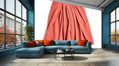 A stylish coral skirt with pleats, perfect for casual or formal occasions, showcasing a blend of elegance and contemporary fashion. Wall mural