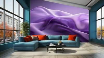 Purple Satin Fabric Waves Elegant Abstract Background
 Wall mural