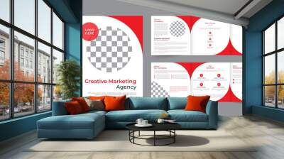 Corporate and business square tri-fold brochure design. A4 square tri-fold brochure template Vector illustration Wall mural