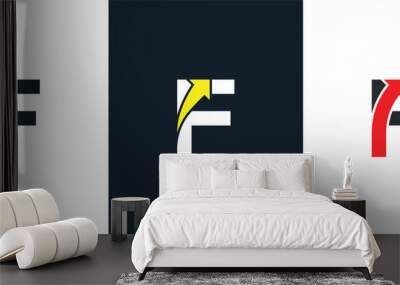 initial Letter F Arrow Logo Concept icon sign symbol Design Element. Financial, Consulting, Logistics Logotype. Vector illustration template Wall mural