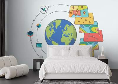 Geographic Information System Wall mural