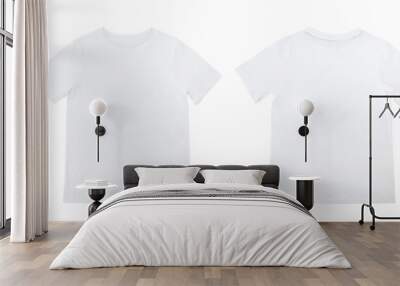 White t shirt isolated on white background Wall mural