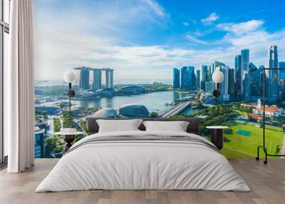 Beautiful architecture building exterior cityscape in Singapore city skyline Wall mural