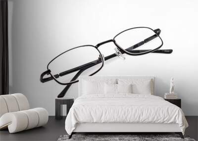 Eyeglasses isolated on white Wall mural