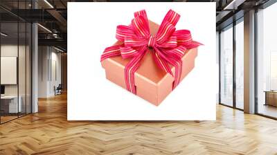 Gift box isolated white background Wall mural