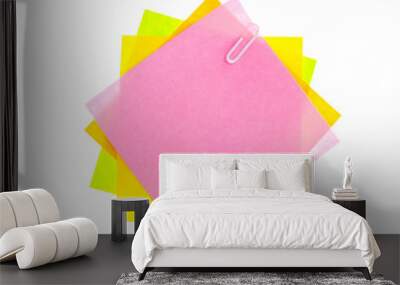 Paper note isolated white background Wall mural