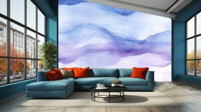 10. Ethereal watercolor washes in light lilac and sky blue, flowing together to create a tranquil and uplifting atmosphere  Wall mural