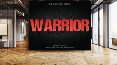 Warrior 3D editable text effect template Wall mural