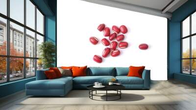 Azuki Bean or Red Bean Seeds on white Background. Wall mural