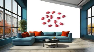 Azuki Bean or Red Bean Seeds on white Background. Wall mural