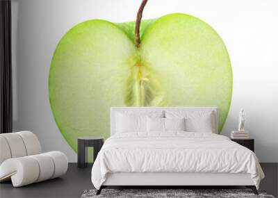 Green apple on white background Wall mural