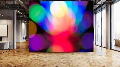 Colorful bokeh background,  fluorescent lights Wall mural