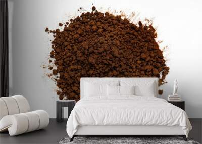 Instant coffee powder isolated on white background Wall mural