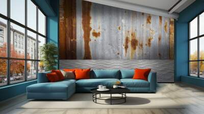 steel plate slip with zinc rust surface background Wall mural