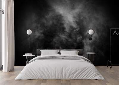 white cloud and black sky textured background Wall mural