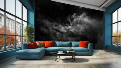 white cloud and black sky textured background Wall mural