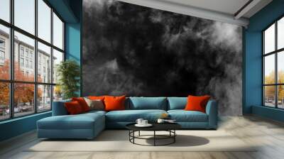 white cloud and black sky textured background Wall mural