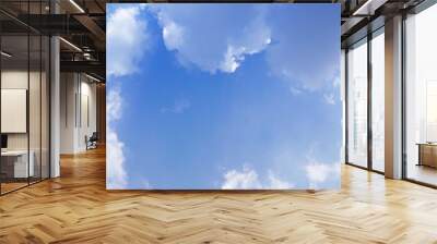 White cloud and blue sky background with copy space Wall mural