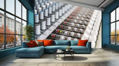 sound mixer control panel. Sound controller Recording Studio. mu Wall mural