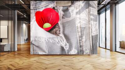 The red poppy is a symbol of Thailand Veterans Day Wall mural