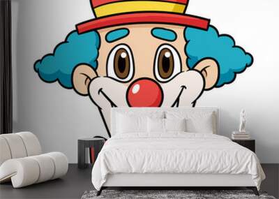 Cartoon Clown Face Vector Illustration Wall mural