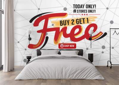 buy 2 get 1 free 6250x2500 pixel banner vector illustration Wall mural