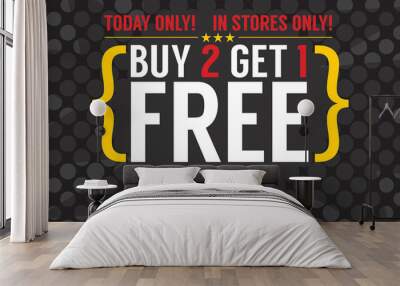 buy 2 get 1 free 6250x2500 pixel banner vector illustration Wall mural