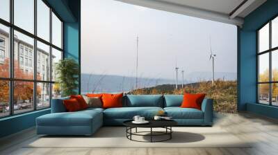 Wind power generation machine. Wall mural