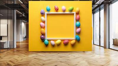 Easter holiday frame colorful minimalist design inspiration Wall mural