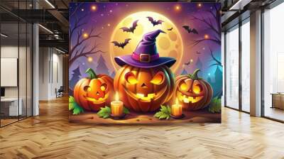 happy halloween illustrations Wall mural