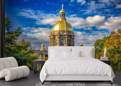 notre+dame+university+golden+dome Wall mural