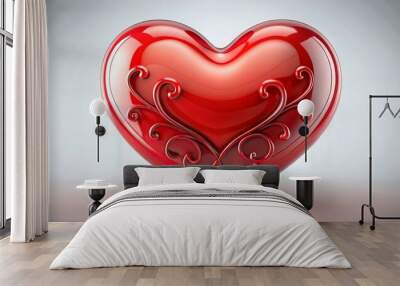 red symbol love heart joyful mood style Wall mural