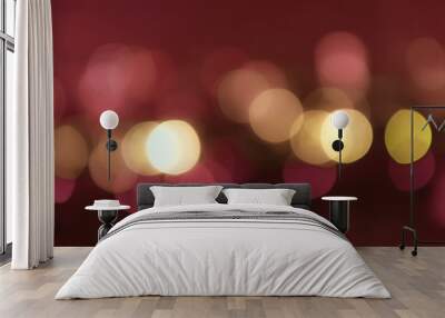 Abstract red brown marsala wine color  bokeh , defocused blur ba Wall mural