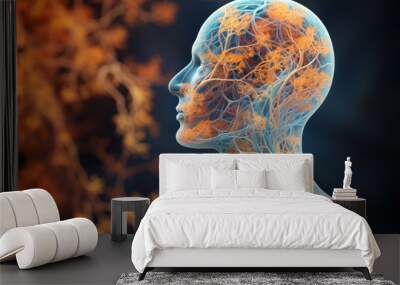 Structure of the human nervous system Show off beautiful colorful styles. Wall mural